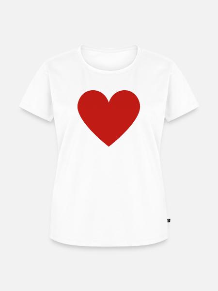 Rotes Herz Symbol Druckdesign - Frauen Premium Bio T-Shirt - Weiß