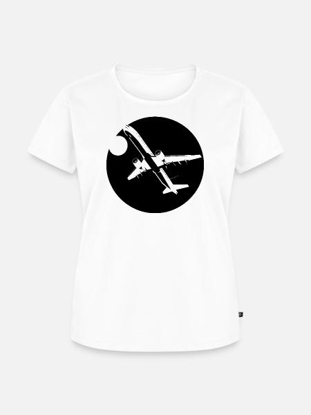 Flugzeug Skizze - Frauen Premium Bio T-Shirt - Weiß