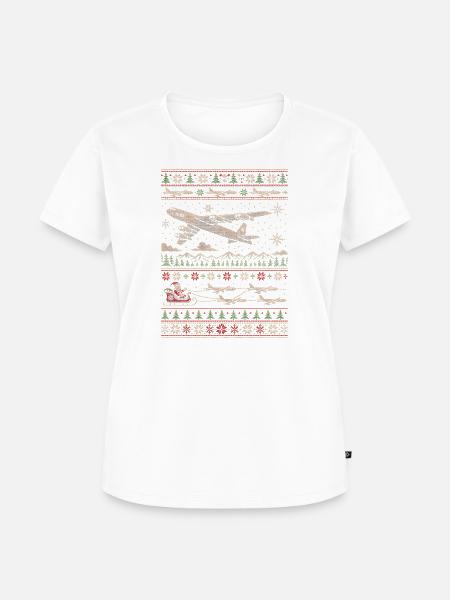B52 Stratofortress Weihnachtspullover - Frauen Premium Bio T-Shirt - Weiß