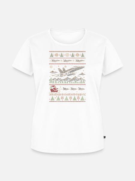 F18 Hornet Weihnachtspullover - Frauen Premium Bio T-Shirt - Weiß
