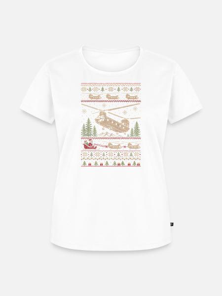 CH47 Chinook Weihnachtspullover - Frauen Premium Bio T-Shirt - Weiß