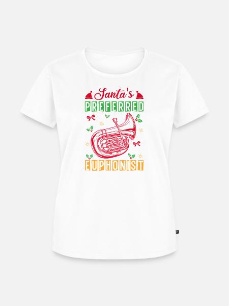 Euphonium Santa´s Preferred Euphonist Baritone - Frauen Premium Bio T-Shirt - Weiß