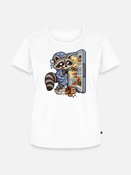 Waschbär auf nächtlicher Snacktour - Frauen Premium Bio T-Shirt - Weiß