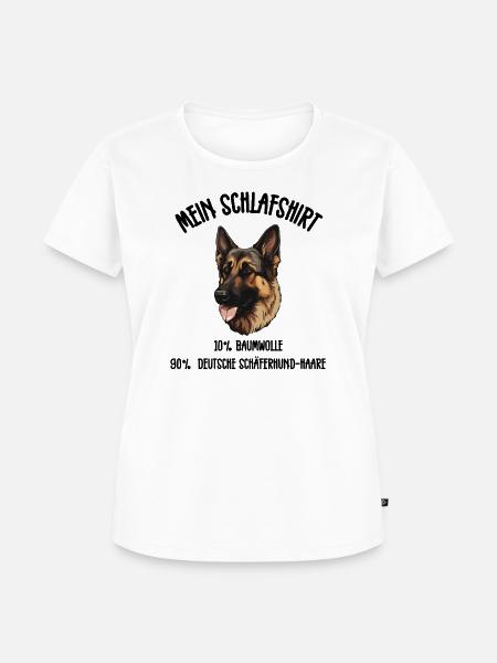 Schäferhund Schlafshirt Treu - Frauen Premium Bio T-Shirt - Weiß