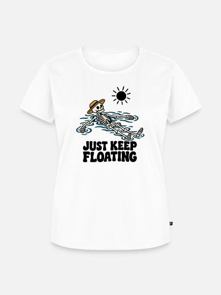 Just Keep Float Skelett sommer lustiger Spruch - Frauen Premium Bio T-Shirt - Weiß