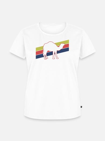 Kamel Silhouette Retro Style - Frauen Premium Bio T-Shirt - Weiß