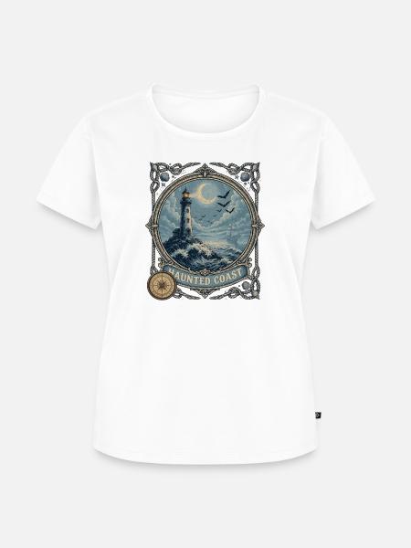 Haunted Coast Leuchtturm Küste - Frauen Premium Bio T-Shirt - Weiß