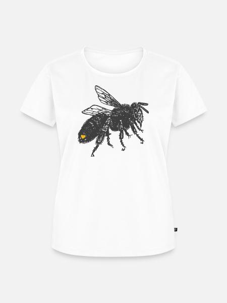 Biene mit Herz - Frauen Premium Bio T-Shirt - Weiß