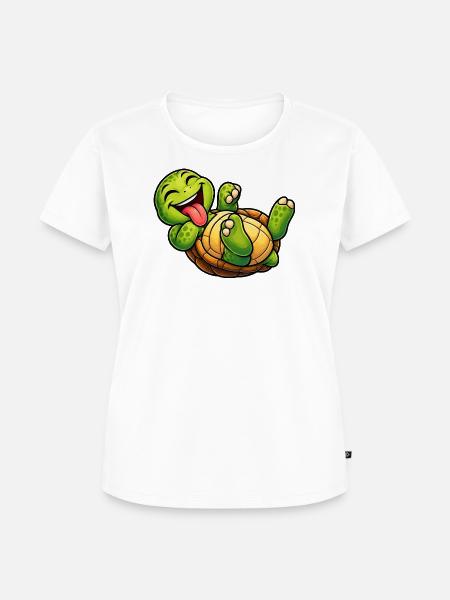 Verspielte Schildkröte - Frauen Premium Bio T-Shirt - Weiß