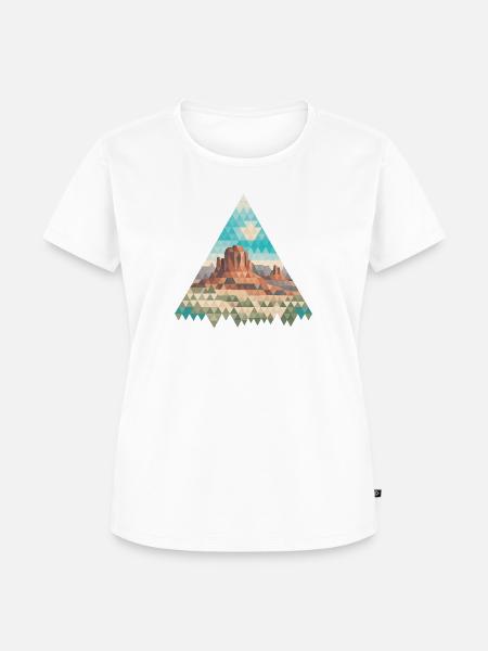 Berglandschaft im Dreiecks-Mosaik - Frauen Premium Bio T-Shirt - Weiß