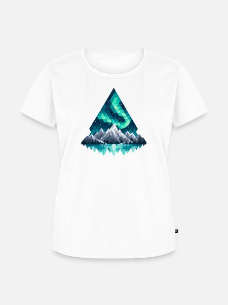 Geometrische Bergkette in Teal - Frauen Premium Bio T-Shirt - Weiß