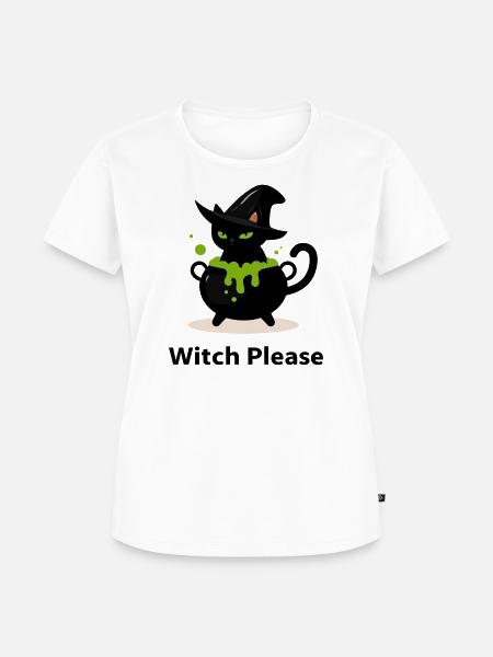 Hexenkatze im Zaubertrank - Frauen Premium Bio T-Shirt - Weiß
