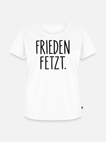 Frieden fetzt – Minimalistischer Friedensspruch - Frauen Premium Bio T-Shirt - Weiß