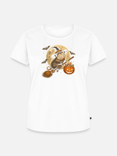 Opossum Hexe Halloween Opossum - Frauen Premium Bio T-Shirt - Weiß