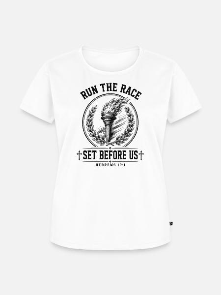 Lauf das Rennen Hebräer - Frauen Premium Bio T-Shirt - Weiß