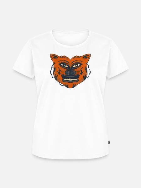 Wütende Katzenmaske Design - Frauen Premium Bio T-Shirt - Weiß