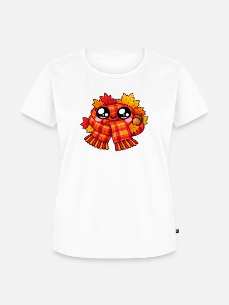 Kawaii-Herbstkaroschal - Frauen Premium Bio T-Shirt - Weiß