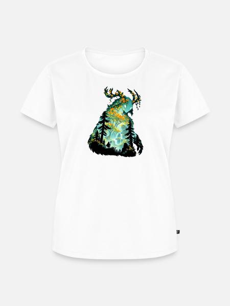 Magischer Waldgeist im Blütenhain - Frauen Premium Bio T-Shirt - Weiß
