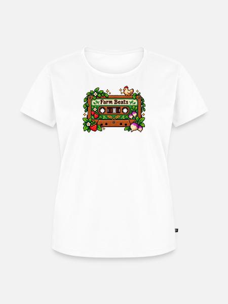 Farm Beats Pixel Cassette - Frauen Premium Bio T-Shirt - Weiß
