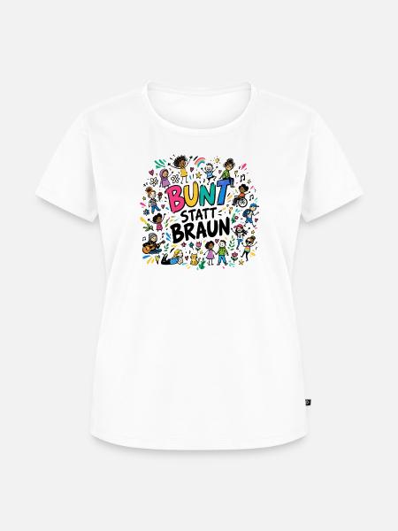 Bunt statt Braun - Frauen Premium Bio T-Shirt - Weiß