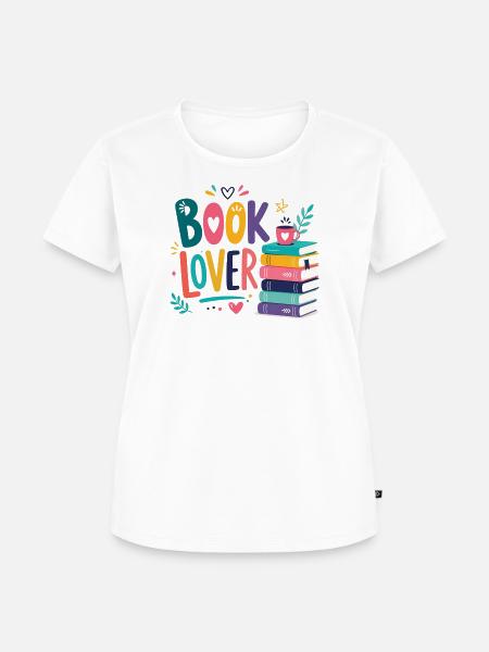 Buchliebhaber Farbenfroh - Frauen Premium Bio T-Shirt - Weiß