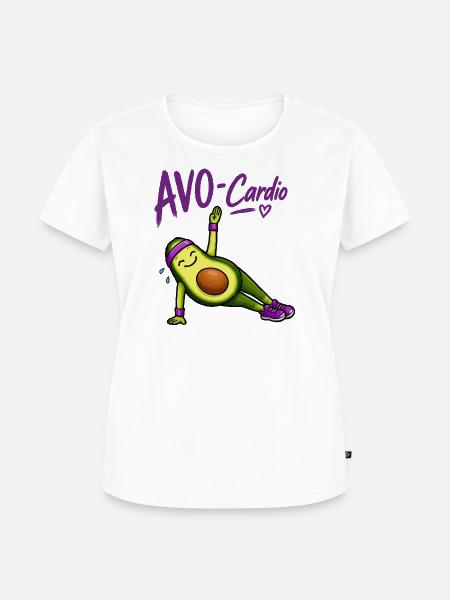 AVO-Cardio Avocado Workout - Frauen Premium Bio T-Shirt - Weiß