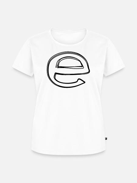 Kleinbuchstabe e handgezeichnet - Frauen Premium Bio T-Shirt - Weiß