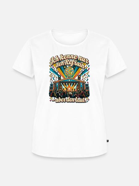 Schlagerfan Schlager Party Refrain Mitsingen - Frauen Premium Bio T-Shirt - Weiß