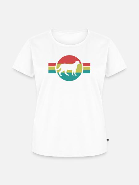 Gepard Retro Style - Frauen Premium Bio T-Shirt - Weiß