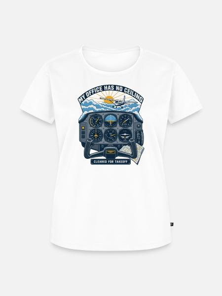 Cockpit Stil Shirt Büro Ohne Decke - Frauen Premium Bio T-Shirt - Weiß