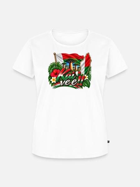 Kai Vee Tropical Flag Design - Frauen Premium Bio T-Shirt - Weiß