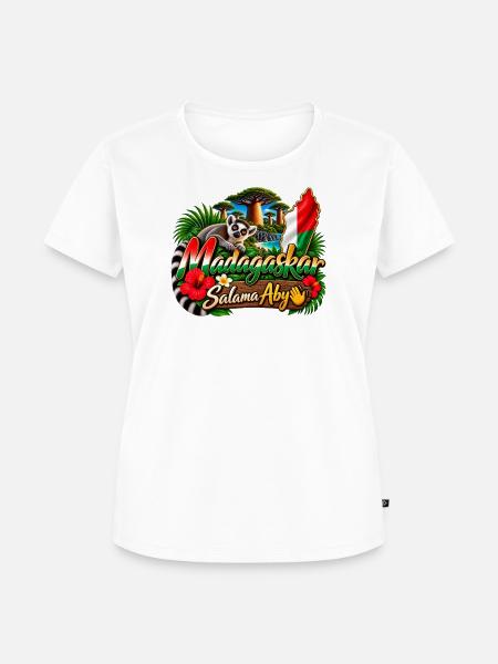 Madagaskar Lemur Tropen Flair - Frauen Premium Bio T-Shirt - Weiß