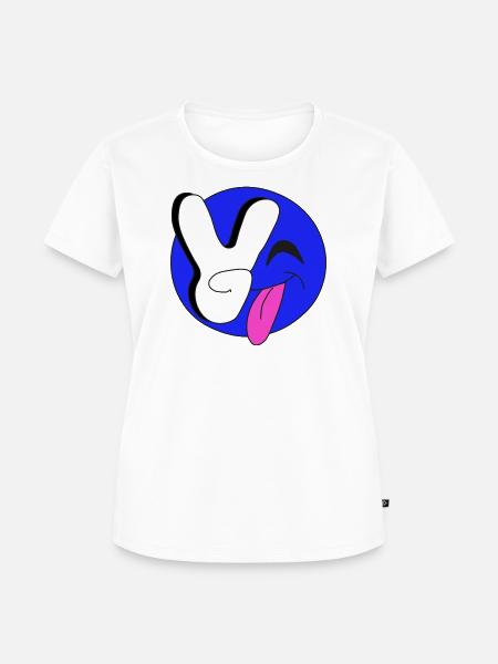 Smile_blue - Frauen Premium Bio T-Shirt - Weiß