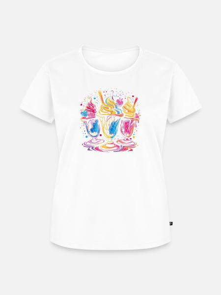 Eisbecher Vaporwave - Frauen Premium Bio T-Shirt - Weiß