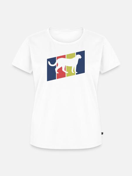 Gepard Retro Silhouette - Frauen Premium Bio T-Shirt - Weiß
