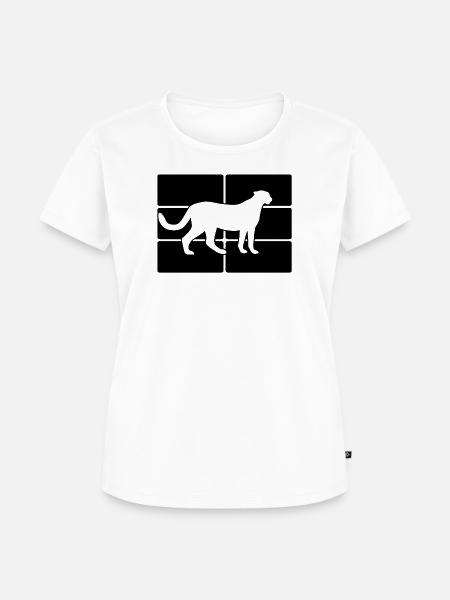 Gepard Raster Silhouette - Frauen Premium Bio T-Shirt - Weiß