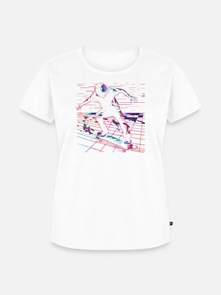 Skateboarder Vaporwave - Frauen Premium Bio T-Shirt - Weiß