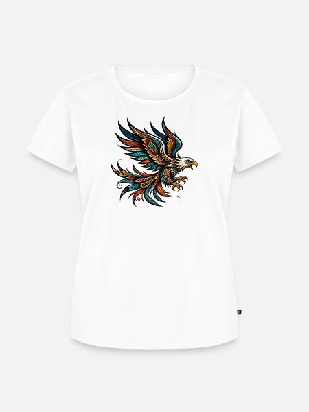 Indianischer Adler Orange - Frauen Premium Bio T-Shirt - Weiß