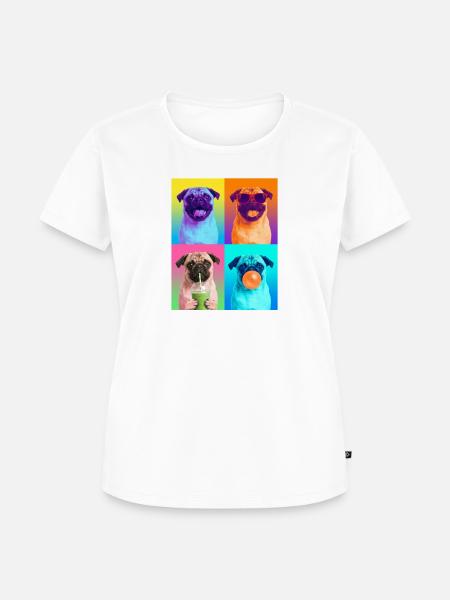Hunde Mops Hund - Frauen Premium Bio T-Shirt - Weiß