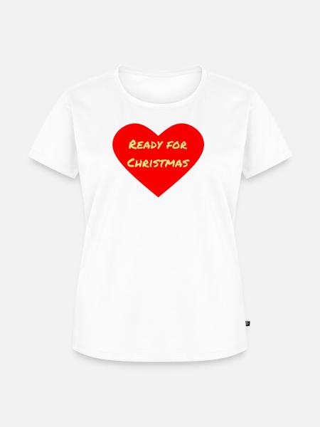 Herzmotiv Ready for Christmas - Frauen Premium Bio T-Shirt - Weiß