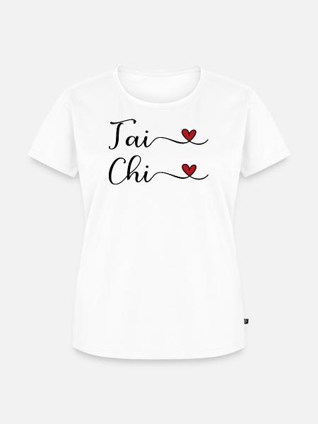 Tai Chi Herz - Frauen Premium Bio T-Shirt - Weiß