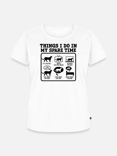Cheetah Spare Time - Frauen Premium Bio T-Shirt - Weiß