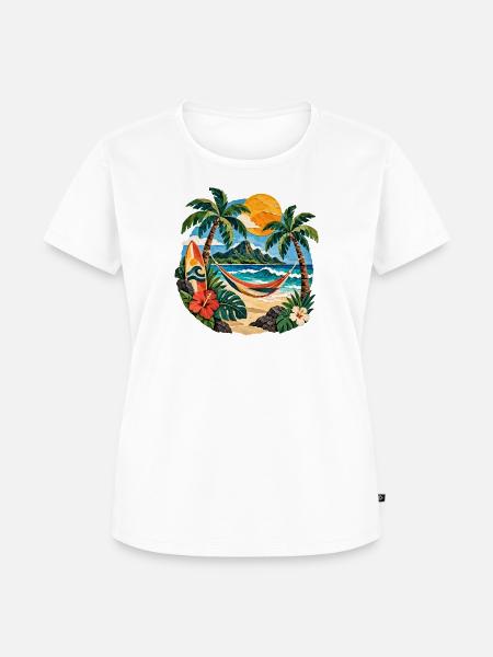 Inseltraum Strandhimmel Hängematte - Frauen Premium Bio T-Shirt - Weiß
