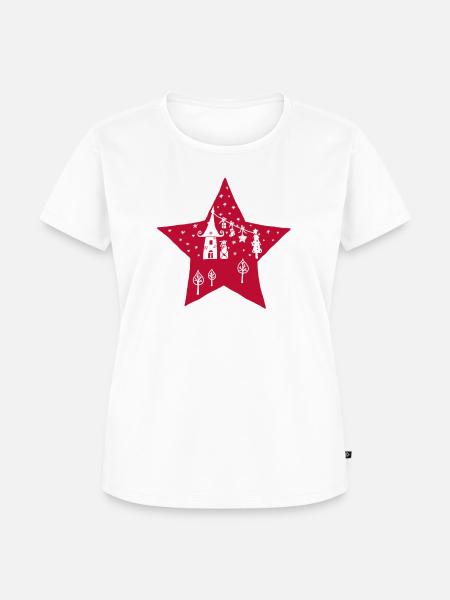 Stern_mit_Haus - Frauen Premium Bio T-Shirt - Weiß