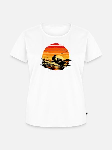 Sunset Jet Ski Escape - Frauen Premium Bio T-Shirt - Weiß