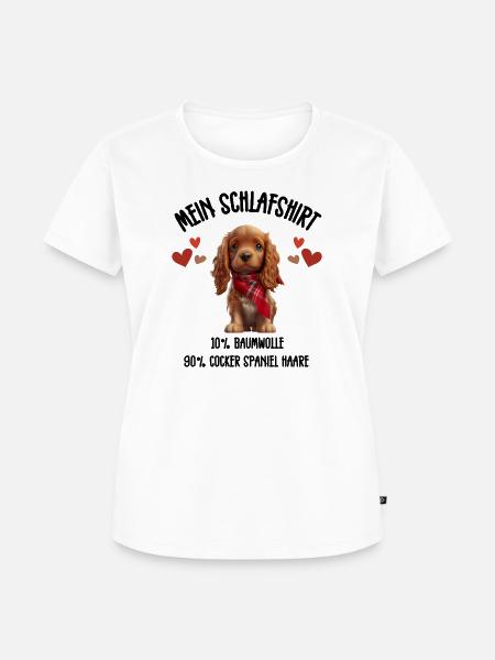 Cocker Spaniel Schlafshirt Schal Herzen - Frauen Premium Bio T-Shirt - Weiß