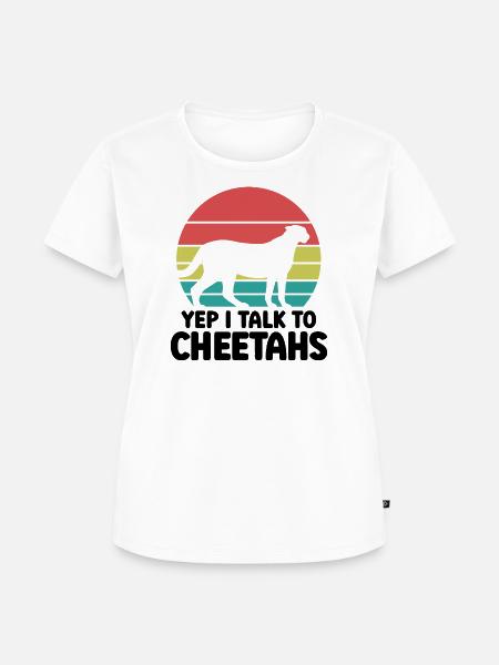 Gepard Humor Retro - Frauen Premium Bio T-Shirt - Weiß