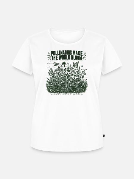 Bestäuber lassen die Welt blühen - Frauen Premium Bio T-Shirt - Weiß