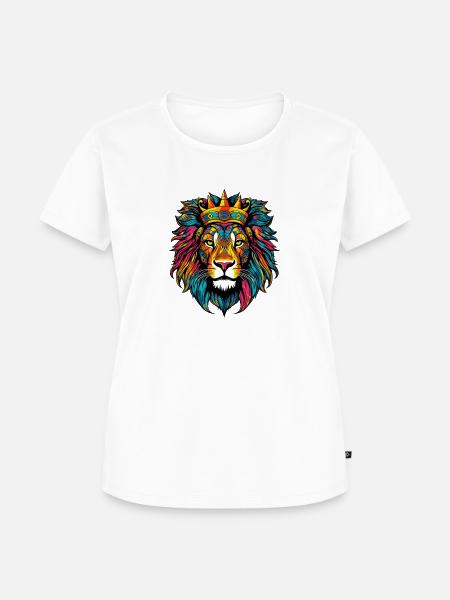 Löwe mit Krone - Frauen Premium Bio T-Shirt - Weiß