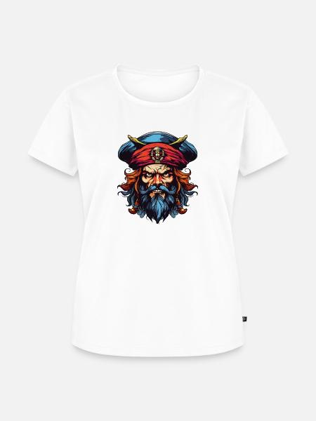Kapitän Pirat - Frauen Premium Bio T-Shirt - Weiß